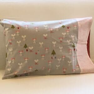 Handmade Christmas Mice Pillowcase: Toddler/ Travel Size